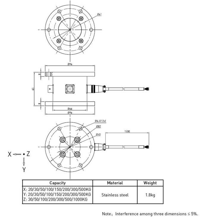 Transducer Triaxial Load Cell