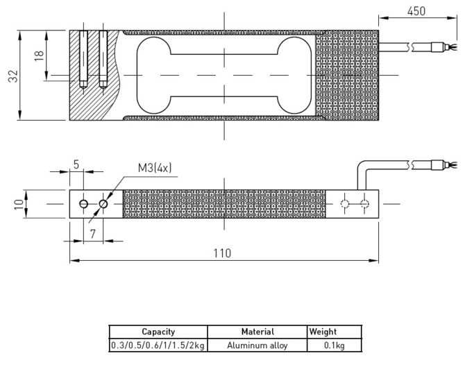 Low Profile Strain Gauge Load Cell Sensors , Platform Scale Load Cell 1kg